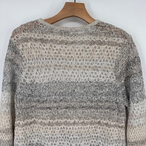 Chicos 2 Womens Knit sweater Layered Design Size large Beige Gray Cotton Blend - Picture 11 of 13